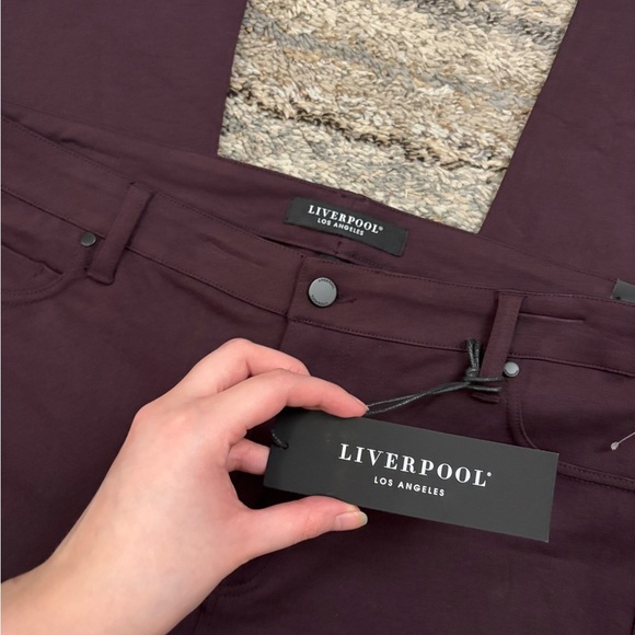 Liverpool Mid Rise Skinny Jeans Sz 16/33 NWT | Liverpool Skinny Jeans Aubergine- - Picture 6 of 14